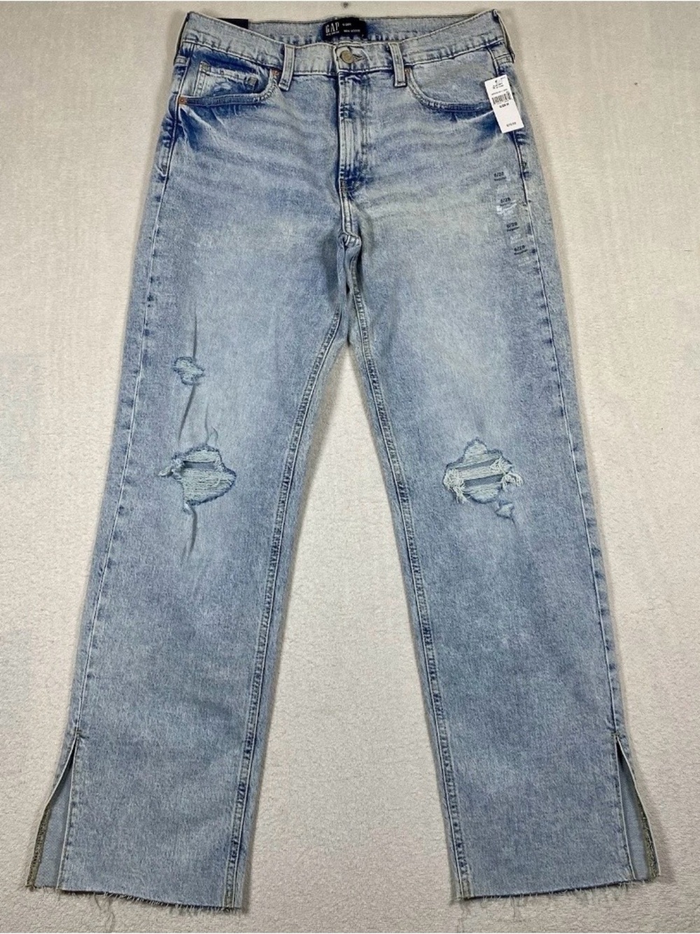 GAP 90s Loose Jeans Womens 6/28R Light Wash Distressed Mid Rise NWT